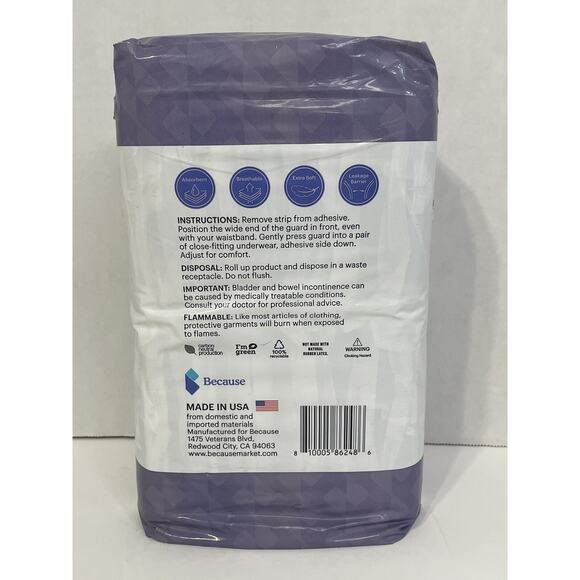 Because Premium Guards Men’s Bladder Control Pads Maximum – 2 Packs (40 Total) - Picture 3 of 3